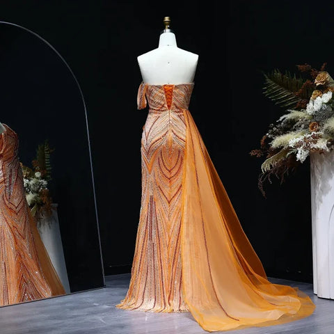 Sharon Luxury Dubai Evening Dress with Beading and One-Shoulder Design - Himpall
