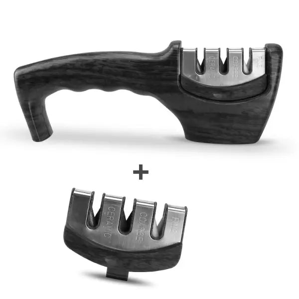 Sharpening Kitchen Tool Diamond Tungsten Steel Sharpening Stone - Charcoal black set - None