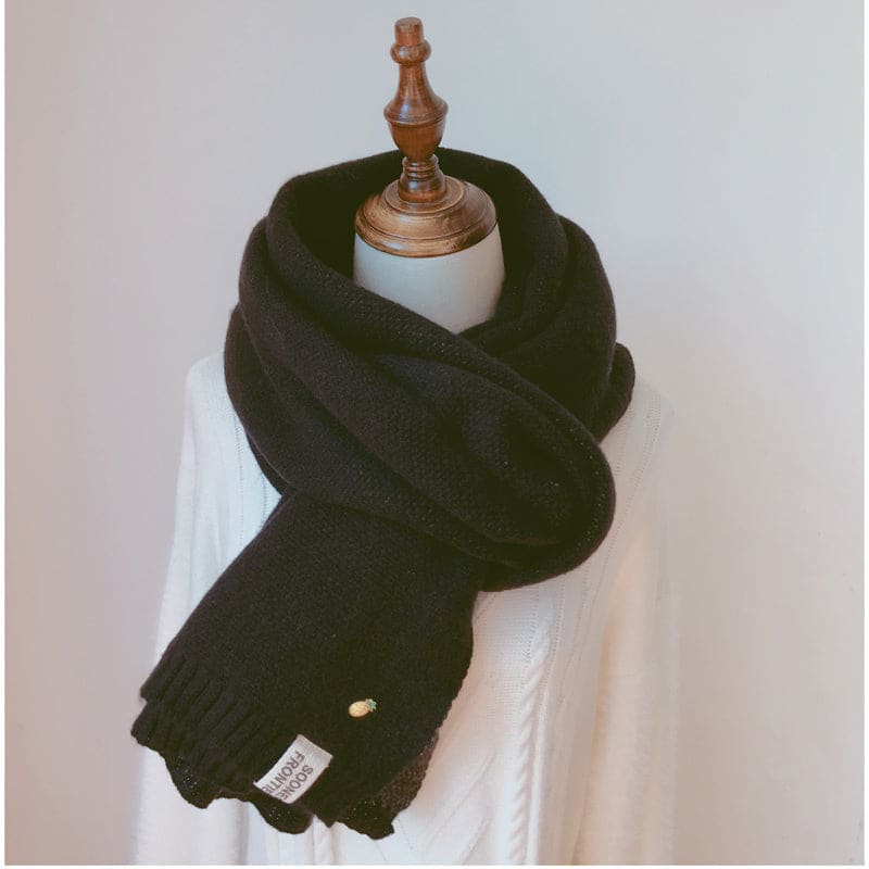 Shawl Accessories Cashmere Scarf Women Scarfs Winter - Black