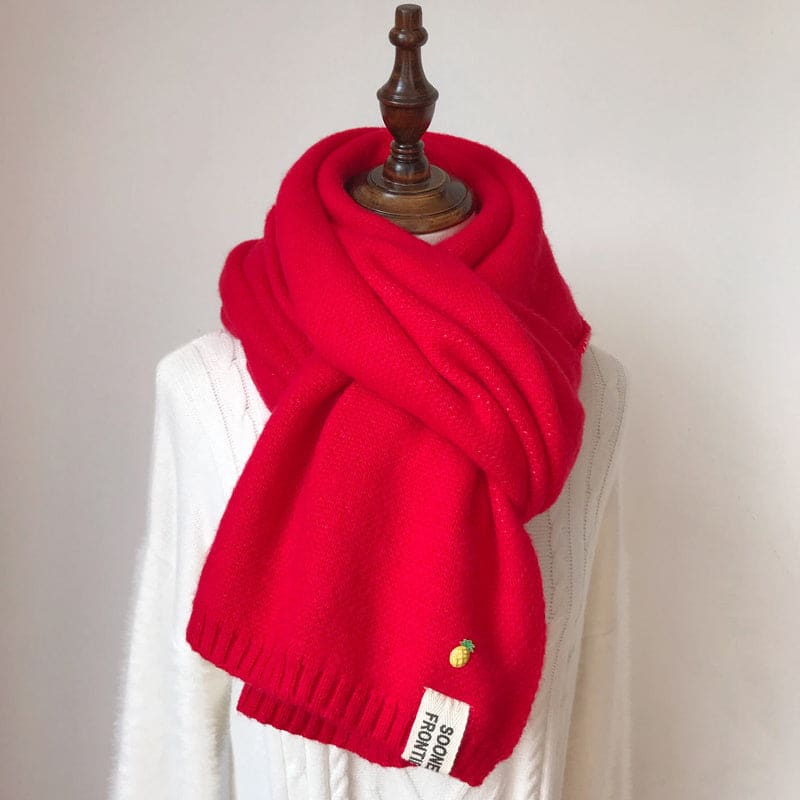 Shawl Accessories Cashmere Scarf Women Scarfs Winter - Red