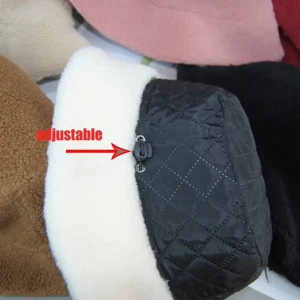 Shearling sheepskin particles bucket hat 100% wool for winter warmth