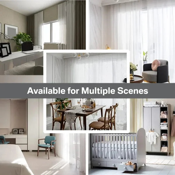 Sheer Curtains for Bedroom - Solid White Tulle for Nursery & Living Room
