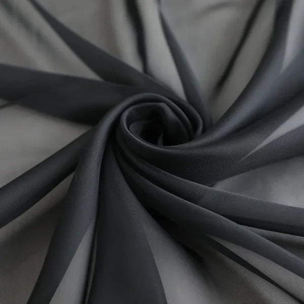 Sheer Curtains for Bedroom - Solid White Tulle for Nursery & Living Room - Black / 132x160CM 2 panels / Rod Pocket