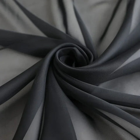 Sheer Curtains for Bedroom - Solid White Tulle for Nursery & Living Room - Black / 132x160CM 2 panels / Rod Pocket