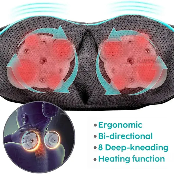 Shiatsu neck heated neck massager relief