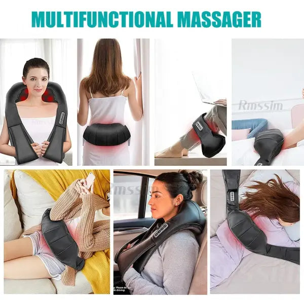 Shiatsu neck heated neck massager relief