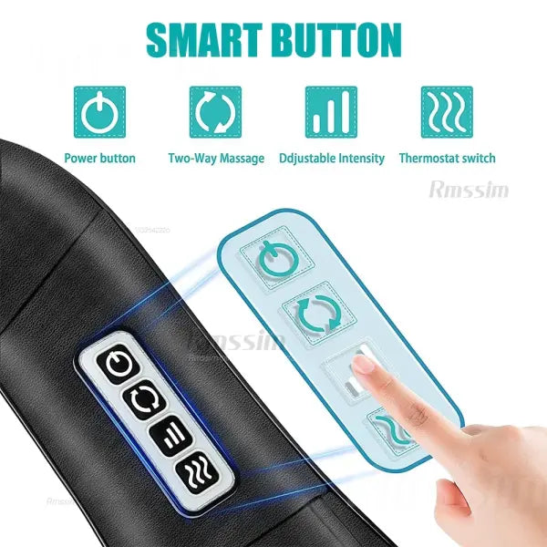 Shiatsu neck heated neck massager relief