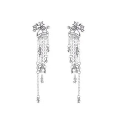 Shining Star Tassel Earrings Back Hanging Exquisite Earrings - 1 set Gold