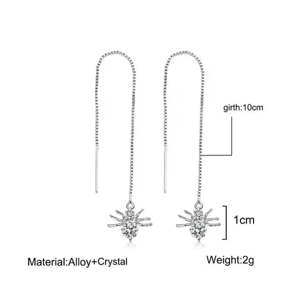 Delicate shining star tassel earrings with crystal starburst designs