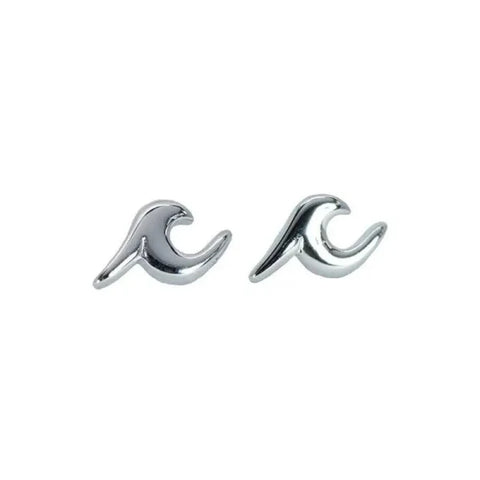 Silver wave-shaped stud earrings from the Shining Star Tassel Earrings collection