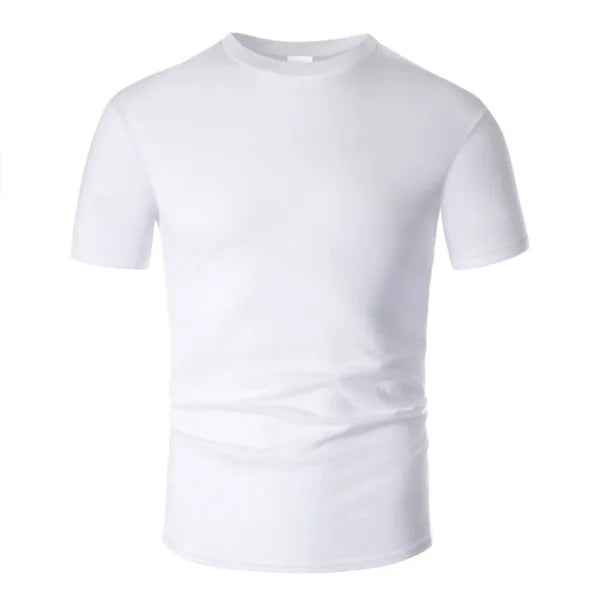 Short Sleeve Cotton Wool T-Shirt with Round Neck - Himpall