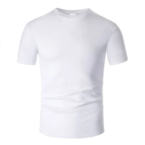 Short Sleeve Cotton Wool T-Shirt with Round Neck - Himpall