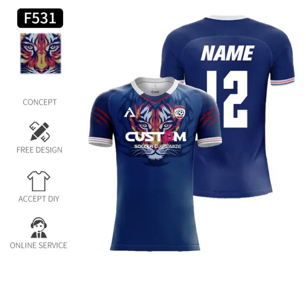 Short Sleeve Custom Sublimation Football Jersey Quick Dry Training Shirt - F531 / 14