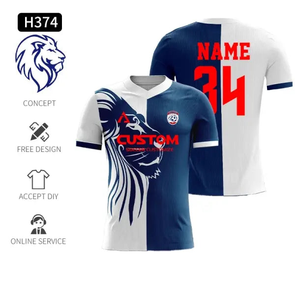 Short Sleeve Custom Sublimation Football Jersey Quick Dry Training Shirt - H374 / 14