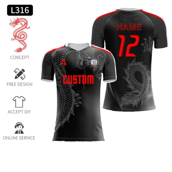 Short Sleeve Custom Sublimation Football Jersey Quick Dry Training Shirt - L316 / 14
