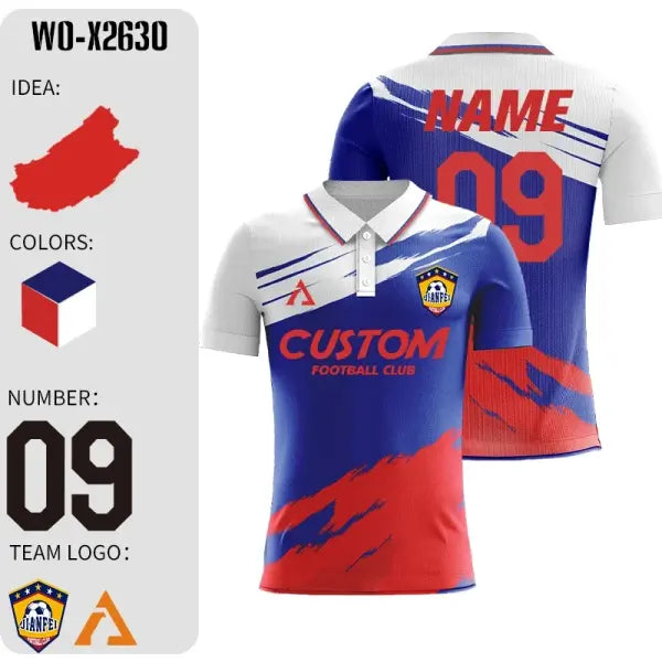 Short Sleeve Custom Sublimation Football Jersey Quick Dry Training Shirt - WO-X2630 / 8