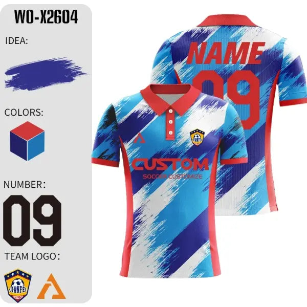 Short Sleeve Custom Sublimation Football Jersey Quick Dry Training Shirt - WO-X2604 / 8