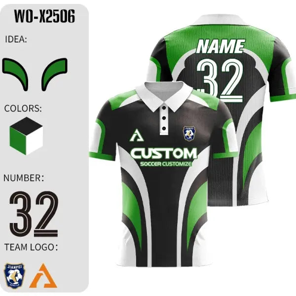 Short Sleeve Custom Sublimation Football Jersey Quick Dry Training Shirt - WO-X2506 / 14