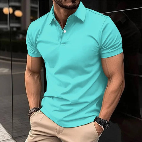 Short Sleeve Polo Shirt Men - Light Green / 2XL