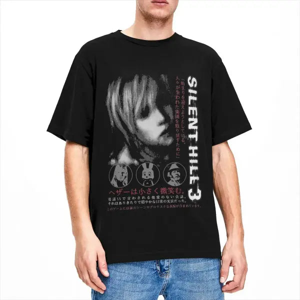 Silent Hill 3 Men Women T Shirt Horror Game Fun Tee Shirt Short Sleeve O-Neck TShirt Cotton Vintage Casual Large Size