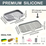 Silicone Faucet Mat Kitchen Sink Tray Soap Dispenser Sponge Drain Pad Sink SplashDrying Mat Countertop Storage Tray