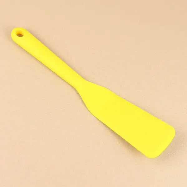 Silicone Frying Shovel Kitchen Tool 7 Color Nonstick Egg Pancake Turner - yellow