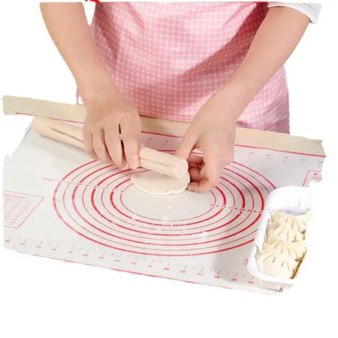 Silicone Kneading Mat for Baking - Dough Macaron and Cutting Board - 40x30cm / red