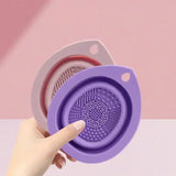 Silicone Makeup Brush Cleaner Folding Powder Puff Cleaning Bowl Eyeshadow Brushes Washing Soft Mat Beauty Tools