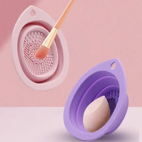 Silicone Makeup Brush Cleaner Folding Powder Puff Cleaning Bowl Eyeshadow Brushes Washing Soft Mat Beauty Tools