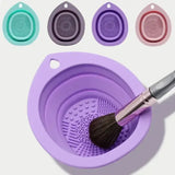 Silicone Makeup Brush Cleaner Folding Powder Puff Cleaning Bowl Eyeshadow Brushes Washing Soft Mat Beauty Tools