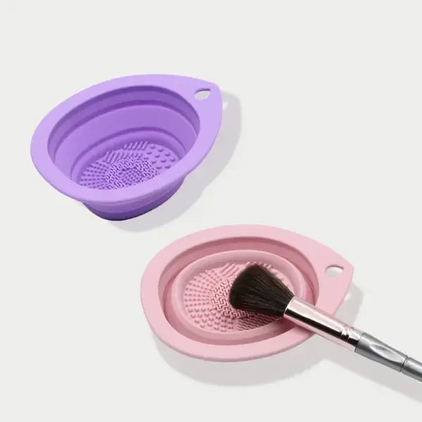 Silicone Makeup Brush Cleaner Folding Powder Puff Cleaning Bowl Eyeshadow Brushes Washing Soft Mat Beauty Tools