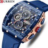 Silicone Stainless Steel Quartz Watch for Sports