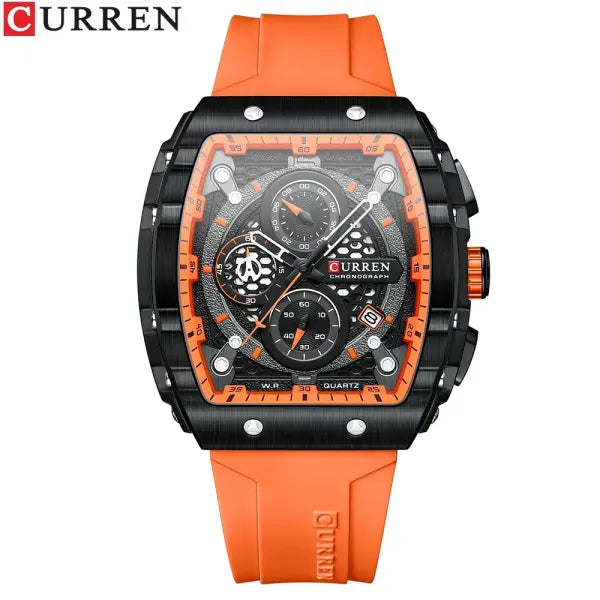 Silicone Stainless Steel Quartz Watch for Sports - OE