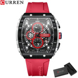 Silicone Stainless Steel Quartz Watch for Sports - RED-BOX