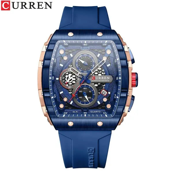 Silicone Stainless Steel Quartz Watch for Sports - RGBE