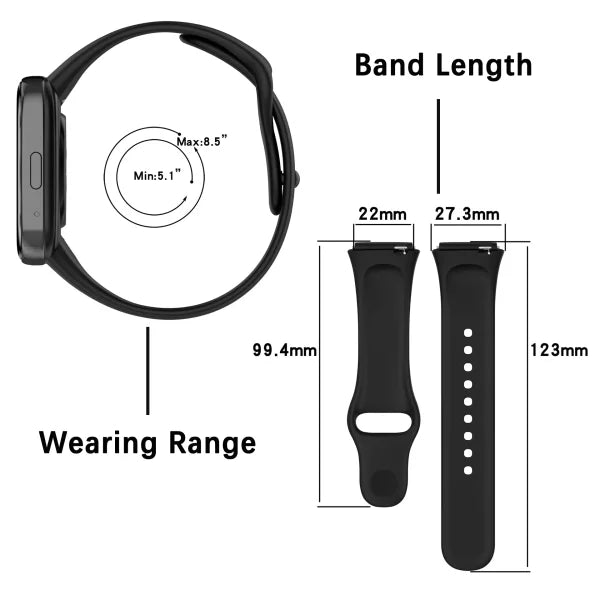 Silicone Strap for Redmi Watch 3/3 Lite – Sport Band Replacement