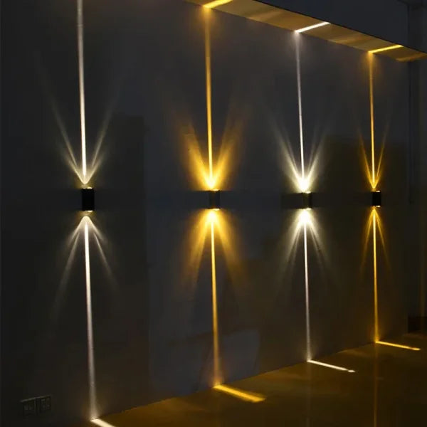 Silver Aluminum COB Outdoor Light - 6W IP65 Waterproof Up & Down Wall Sconce - Himpall