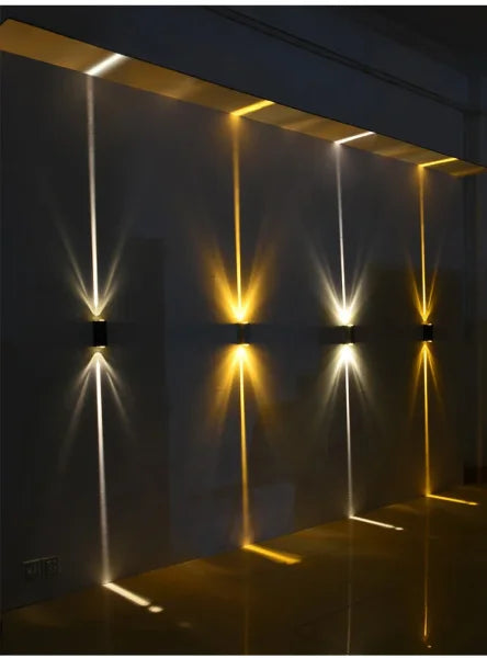 Silver Aluminum COB Outdoor Light - 6W IP65 Waterproof Up & Down Wall Sconce - Himpall