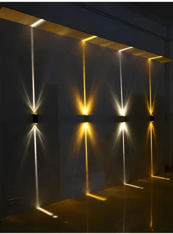 Silver Aluminum COB Outdoor Light - 6W IP65 Waterproof Up & Down Wall Sconce - Himpall
