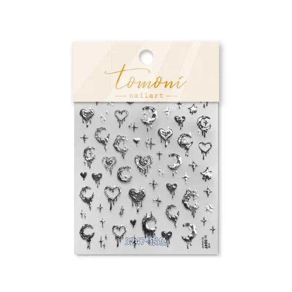 Silver Melted Heart Sticker for Women's Fashion and Beauty Products - Himpall