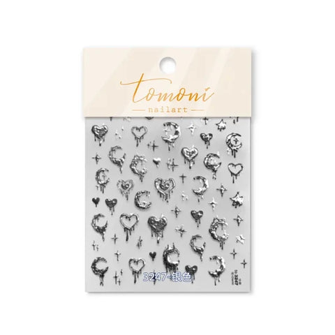 Silver Melted Heart Sticker for Women's Fashion and Beauty Products - Himpall