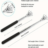 silvery Telescopic Back Scratcher Portable Extendable Stainless Steel Scratchers for Men Women ，Mothers Gifts，Gifts