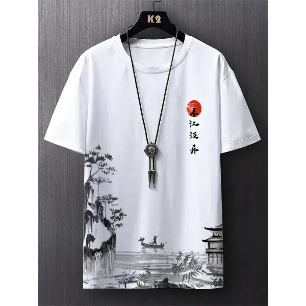 Simple Fashion Ancient Style T Shirts For Men Summer Trendy Crew Neck 3D Printed T-Shirts Loose Streetwear Harajuku