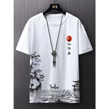 Simple Fashion Ancient Style T Shirts For Men Summer Trendy Crew Neck 3D Printed T-Shirts Loose Streetwear Harajuku