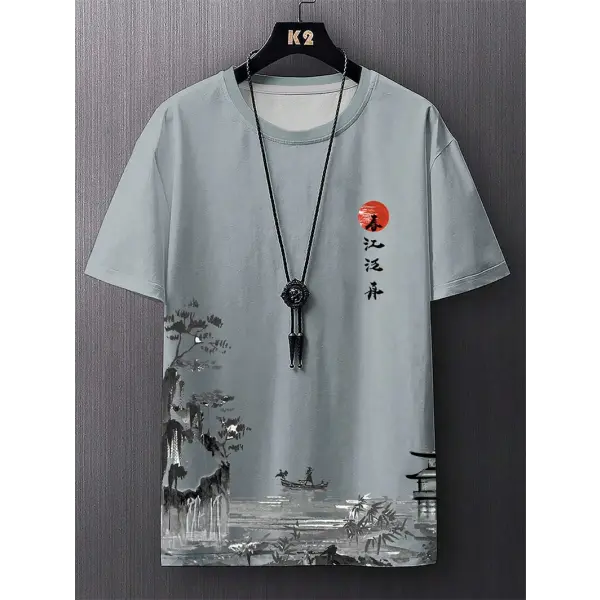 Simple Fashion Ancient Style T Shirts For Men Summer Trendy Crew Neck 3D Printed T-Shirts Loose Streetwear Harajuku