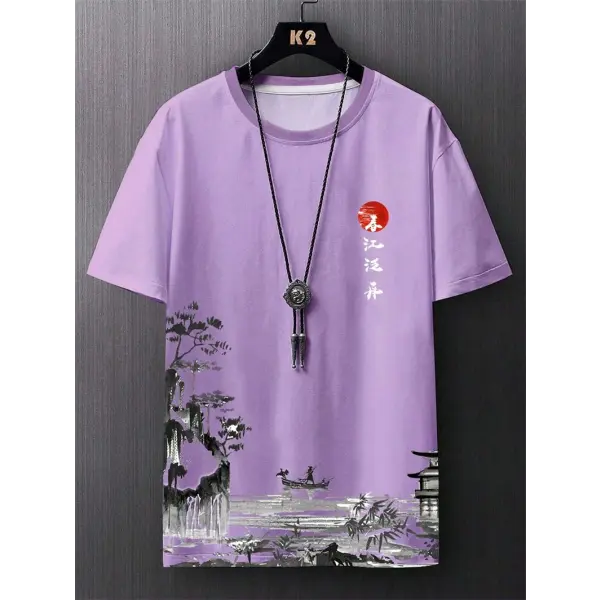 Simple Fashion Ancient Style T Shirts For Men Summer Trendy Crew Neck 3D Printed T-Shirts Loose Streetwear Harajuku