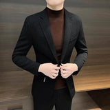 Single Breasted Male Business Blazer Casual Coat High Quality Clothing Menswear Korean Style Clothes Men’s Suit Dress