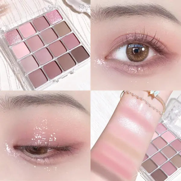 Sixteen-color sunset magic eye shadow plate pearl matte earth color Korean makeup eye shadow - 03
