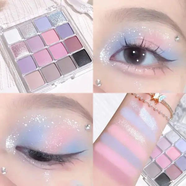 Sixteen-color sunset magic eye shadow plate pearl matte earth color Korean makeup eye shadow - 05