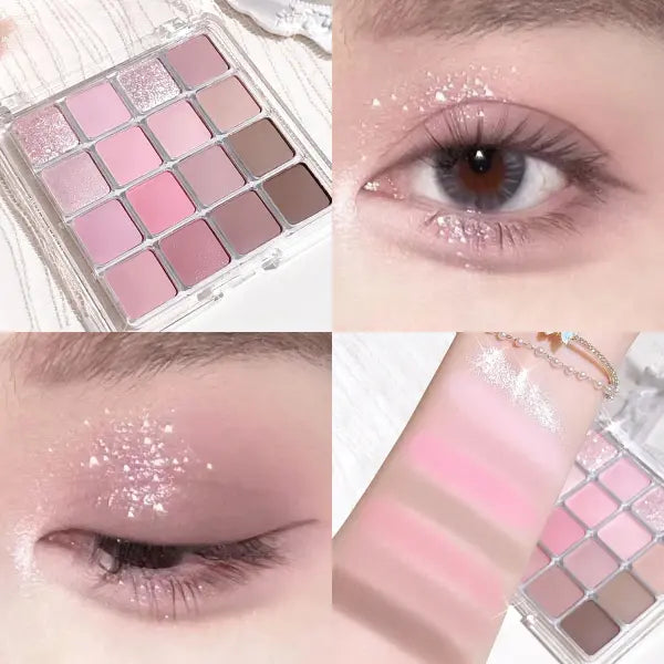 Sixteen-color sunset magic eye shadow plate pearl matte earth color Korean makeup eye shadow - 02